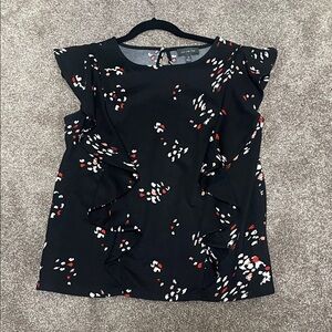 The Limited Black Blouse with Red and White Accents